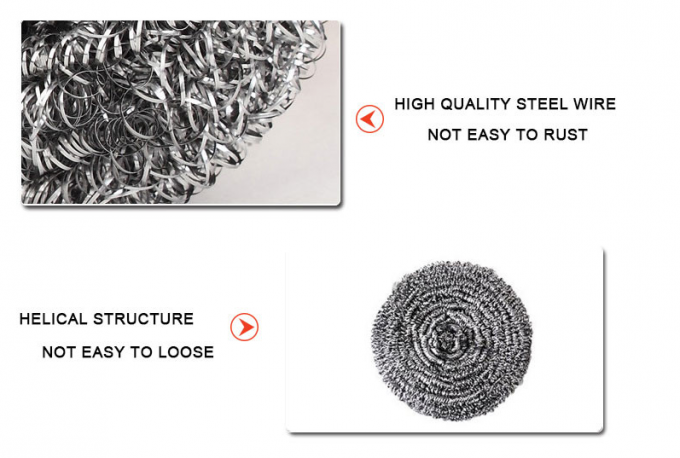 Washing Mesh Stainless Steel Scrubber , Helical Structure 410 Stainless Scouring Pad