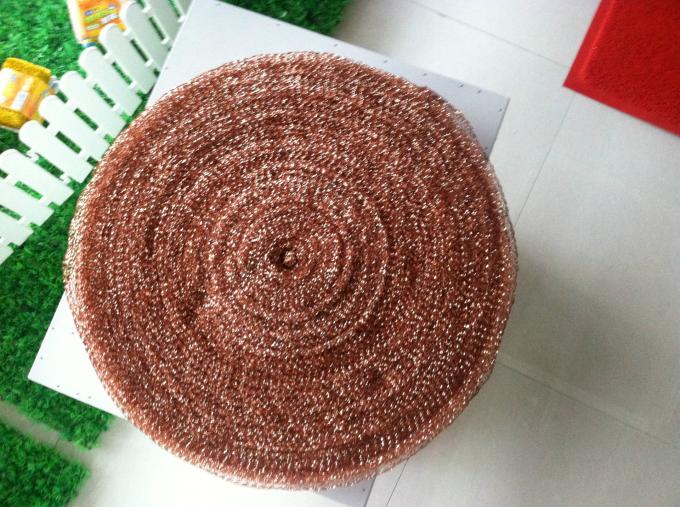 Antibacterial Pure Copper Mesh Wool , Strong Decontamination Scouring Pads Bulk