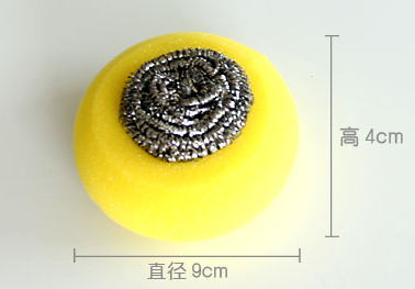 Soft Kitchen Sponge Scrubber With Stainless Steel Scourer ISO9001 Certification