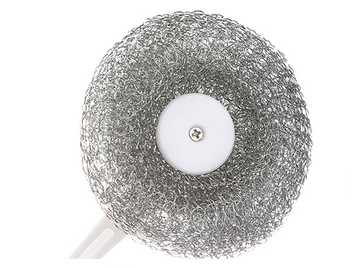 Handheld Stainless Steel Scouring Pad , Wear Resistant SS Scrubber With Handle