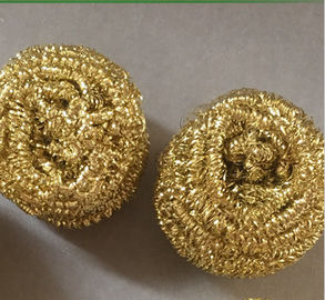 China Heavy Duty Brass Scouring Pads No Peculiar Smell For Kitchen Cleaning supplier
