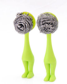 China No Peculiar Smell Stainless Steel Scrub , Antibacterial Stainless Steel Scourer With Handle supplier