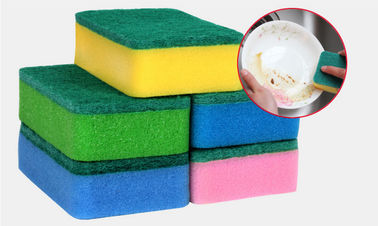 China Heavy Duty Dish Washing Sponge With High Density Polyester Fiber Material supplier