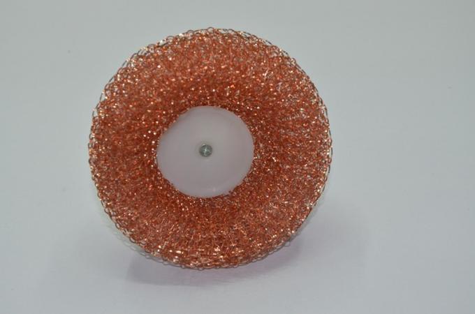 Round Copperized Stainless Steel Scrubbing Pads , Wear Resistant Metal Scouring Pad